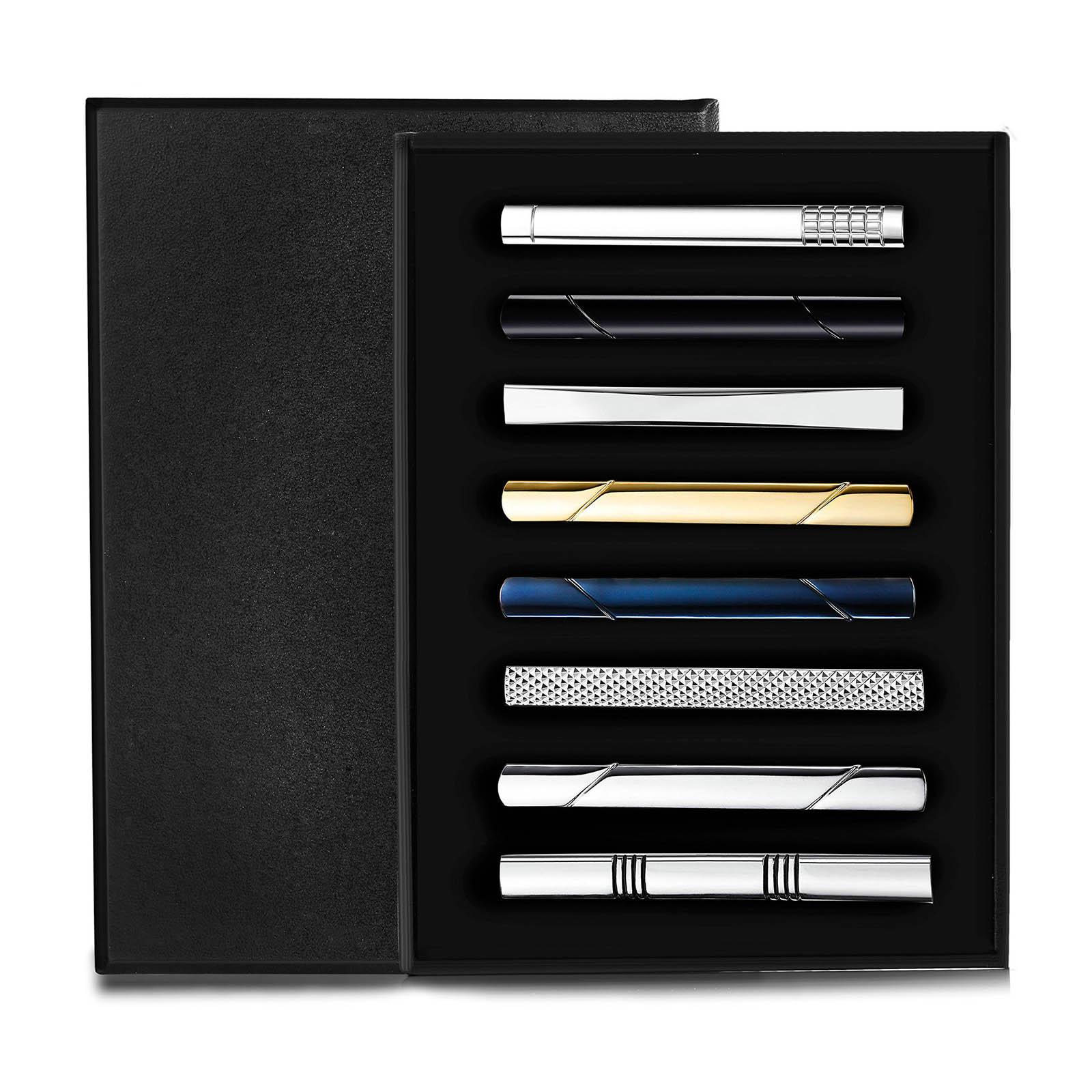 8x Tie Clips Simple Universal  - đánh giá và giá Tie Bar Set Gift