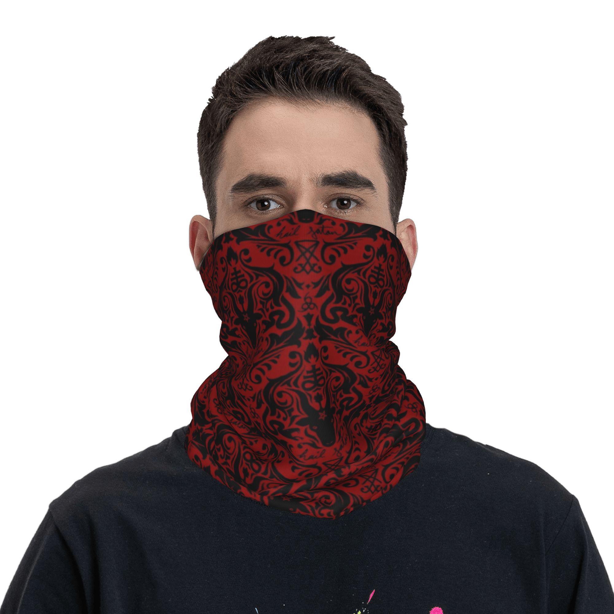 Baphomet Damask Hail Satan Bla - đánh giá và giá Neck Warmer Tube