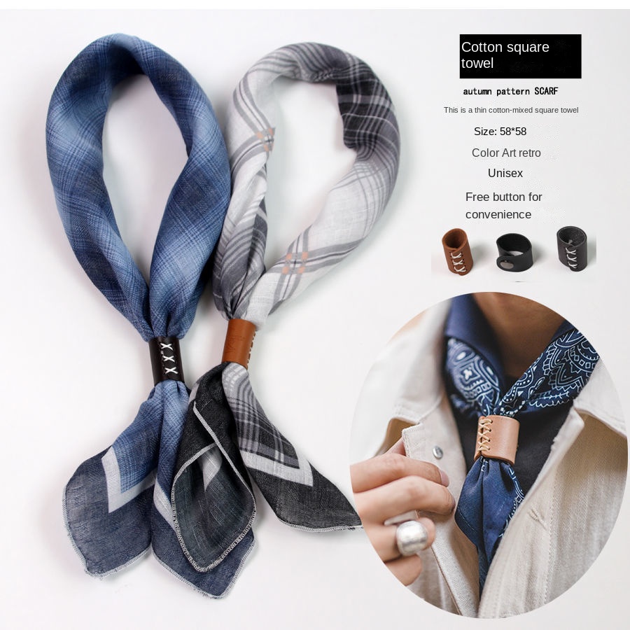 Men's Square Scarf with Button - đánh giá và giá Scarf Silk Square