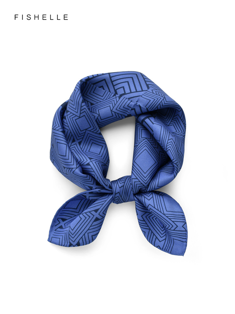 Geometric printed real silk tw - đánh giá và giá Scarf Silk Square