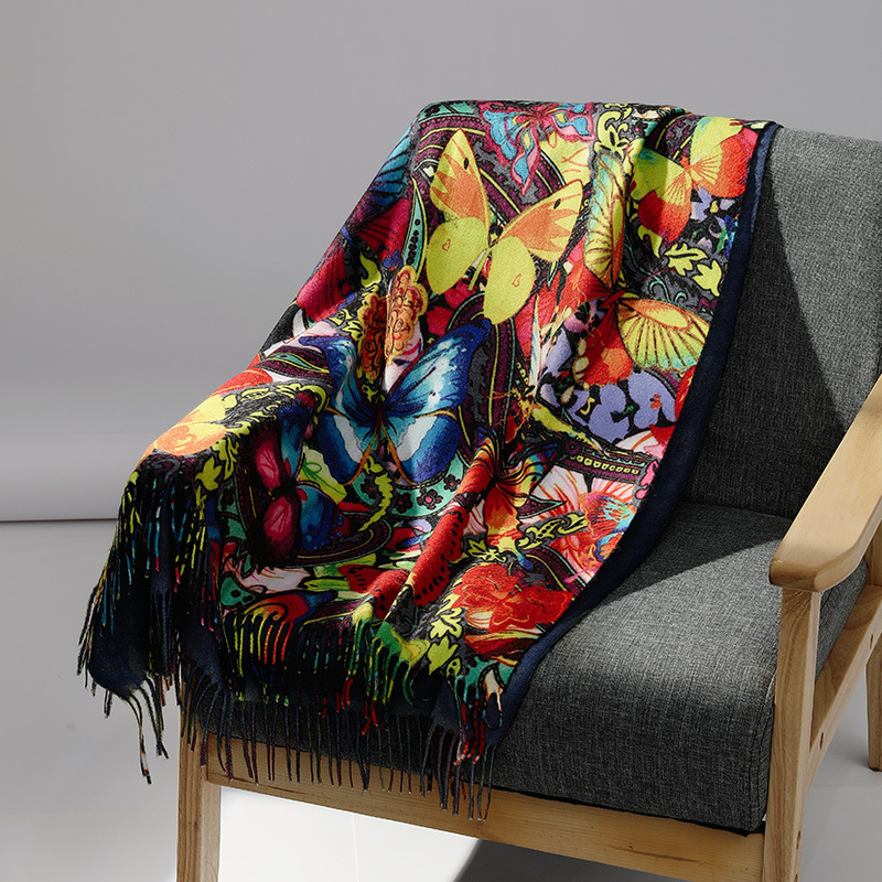 Luxury Brand Oil Painting Cash - đánh giá và giá Woven Scarf Blanket